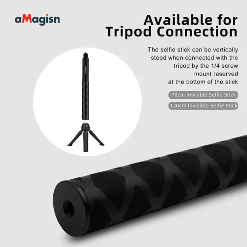 Imagen 2 del producto Palo de Selfie Invisible de tracción recta para AMagisn, monopié extendido de fibra de carbono para Insta360, accesorios de cámara GoPro, 1,2 M