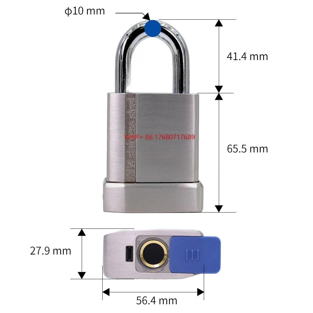 

304 Stainless Steel Outdoor Waterproof Smart Fingerprint Lock Tuya Access Security with Wifi Smart Finger Print Reader