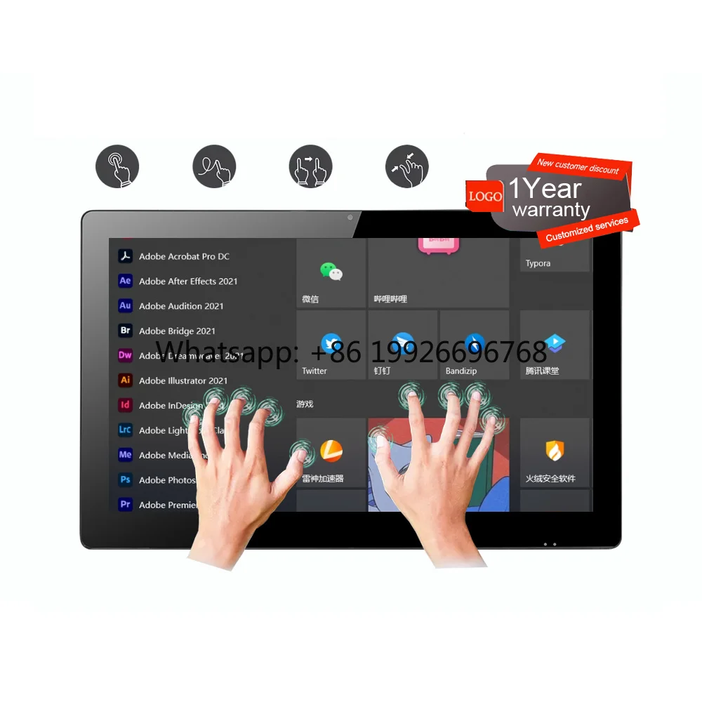21.5 Inch IP65 Waterproof Industrial Panel PC Capacitive Touch Screen Narrow Border Digital Signage I5-8th Win10 4GB/8GB Stock
