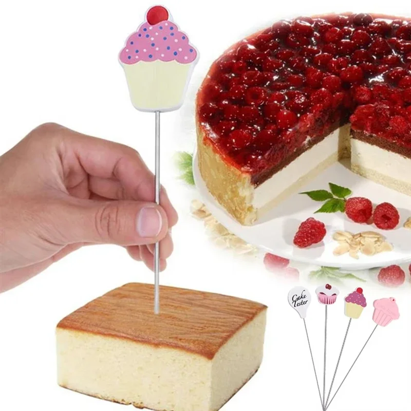 Stainless Steel Cake Tester Reusable Baking Needle Probe for Cupcake Bread Muffin Pastry Biscuit Doneness Check Tool