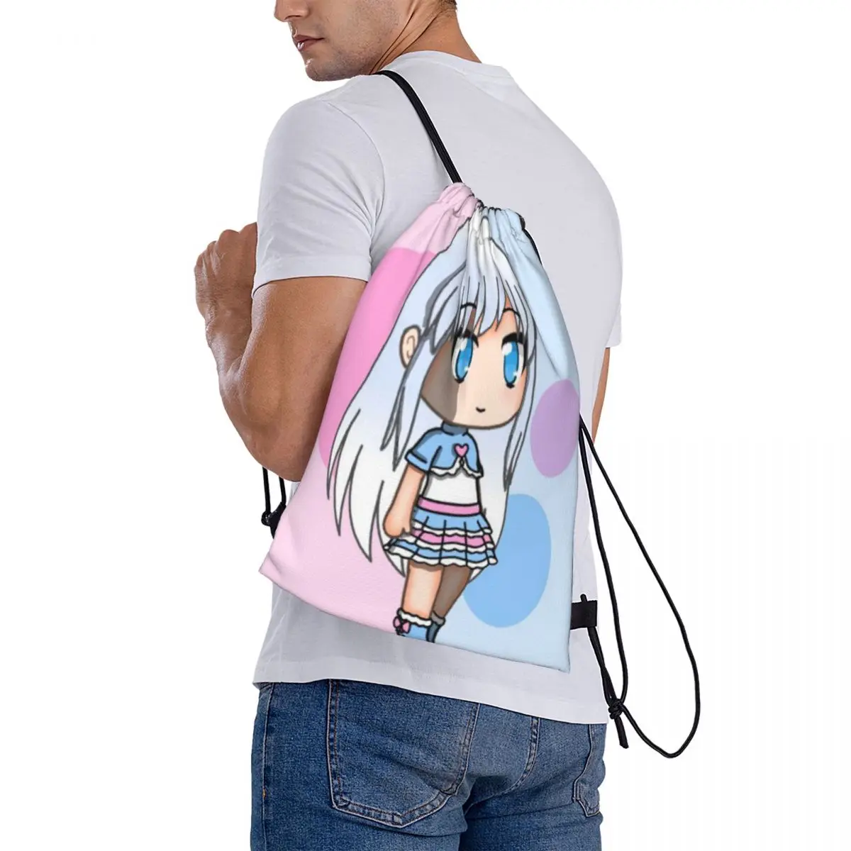 Gacha Life Kinen 1452 Drawstring Bag Backpack travel travel bag cute custom bag name