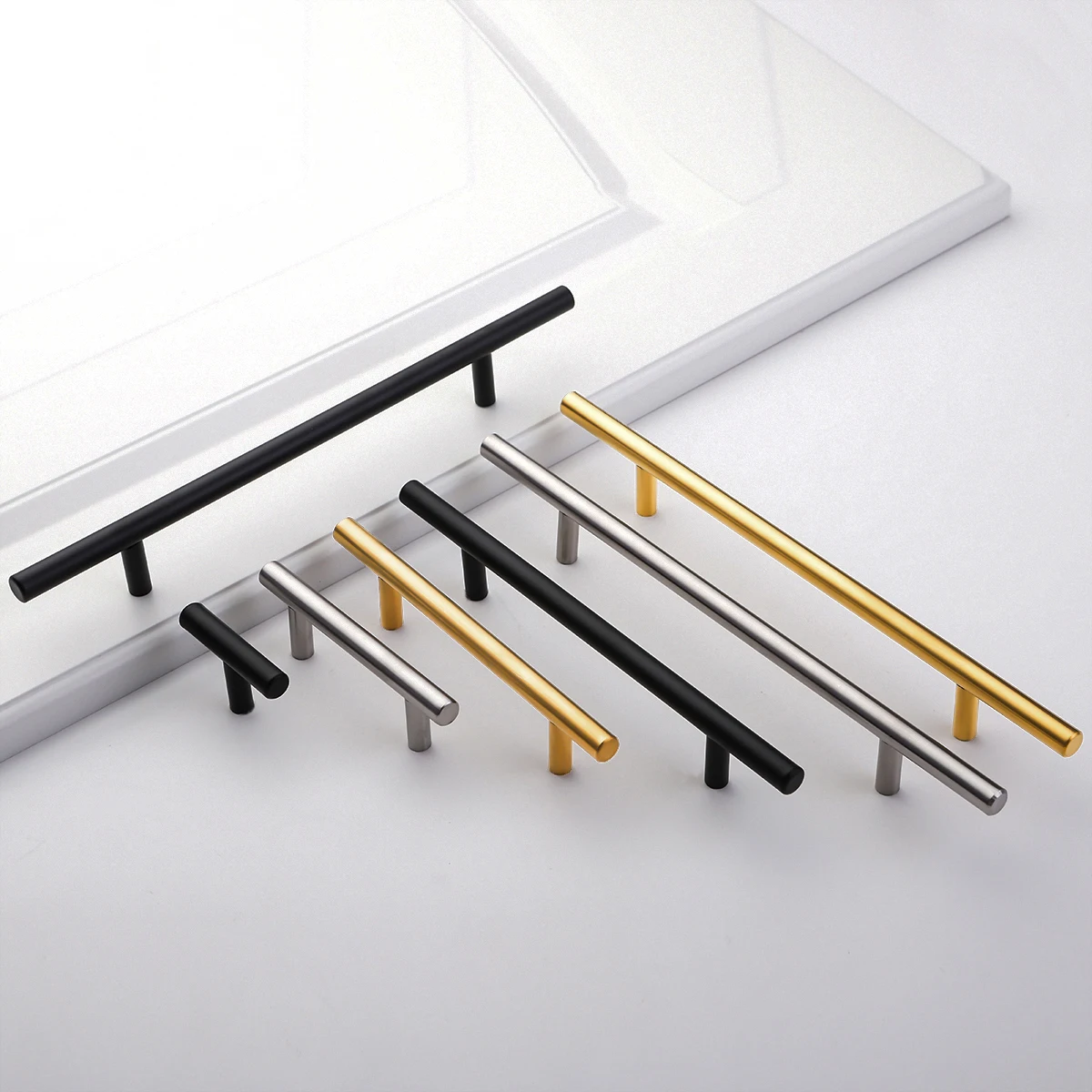PQB 50mm-500mm Stainless Steel Kitchen Door Cabinet T Bar Handle Pull Knob cabinet knobs furniture handle cupboard drawer handle