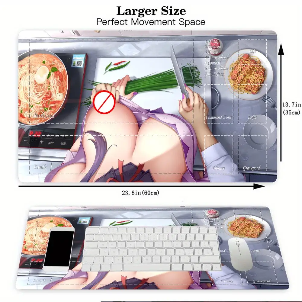 Tappetino da gioco Magic Card con zona Tappetino da gioco Mtg per ragazza anime a petto grande Tappetino da scrivania Tappetino da gioco Commander adatto per la raccolta di giochi