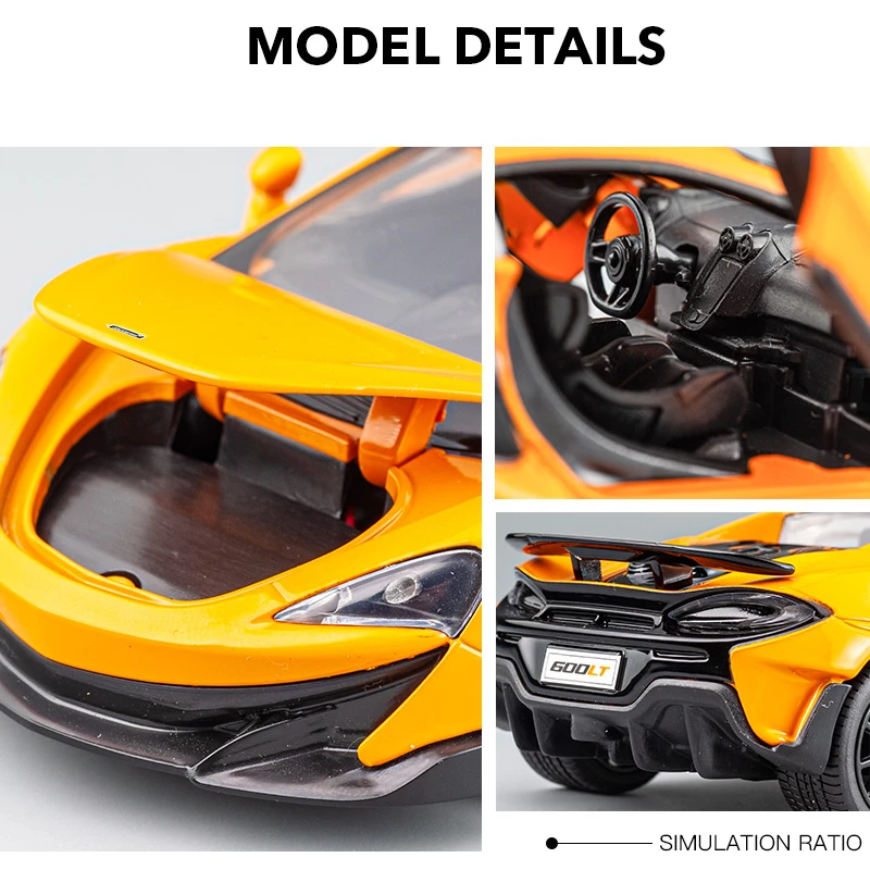 1:32 McLaren 600LT Alloy Sports Car Model Diecasts & Toy Vehicles Metal Toy Car Model High Simulation Collection Gift