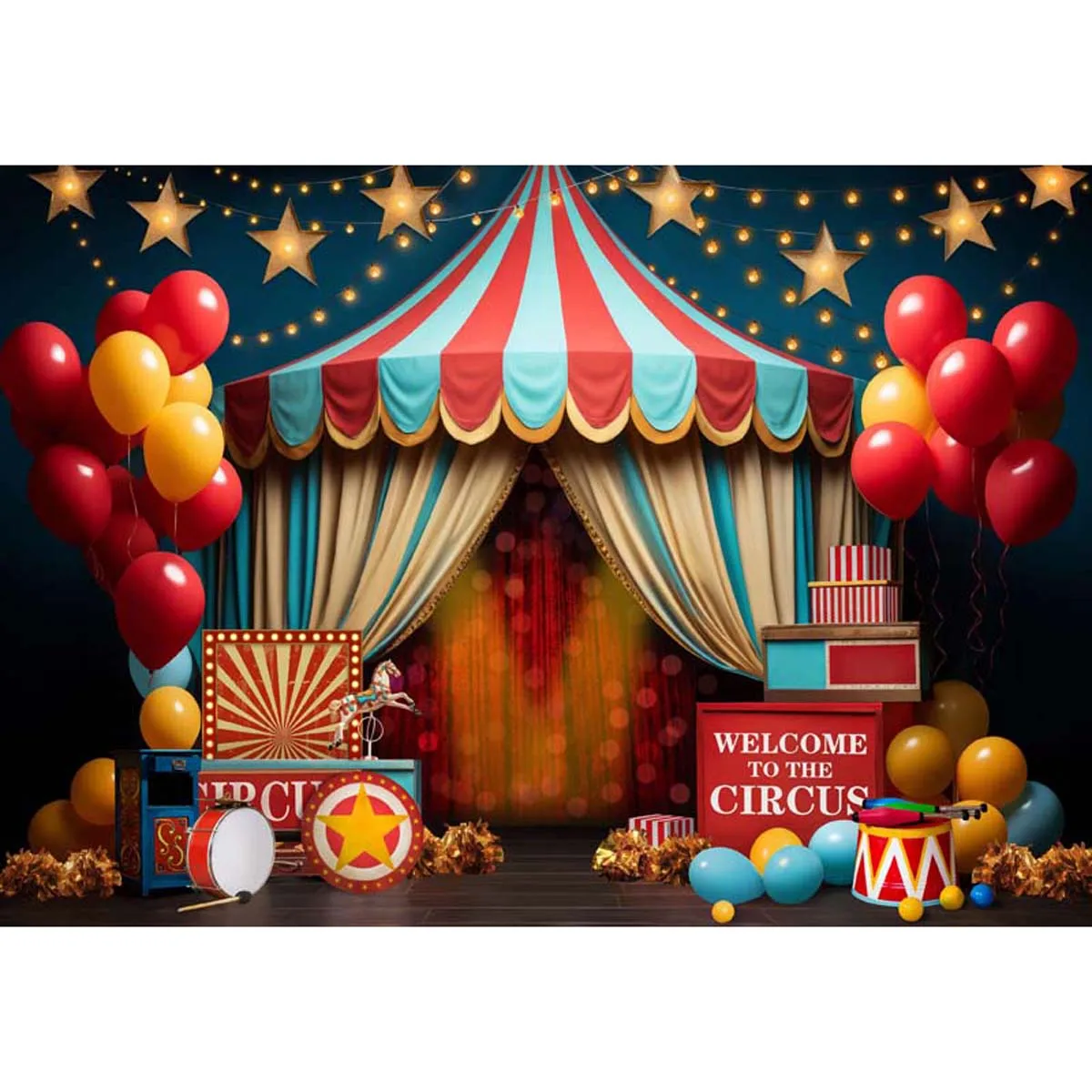 Allenjoy Circus Theme Photo Backdrop