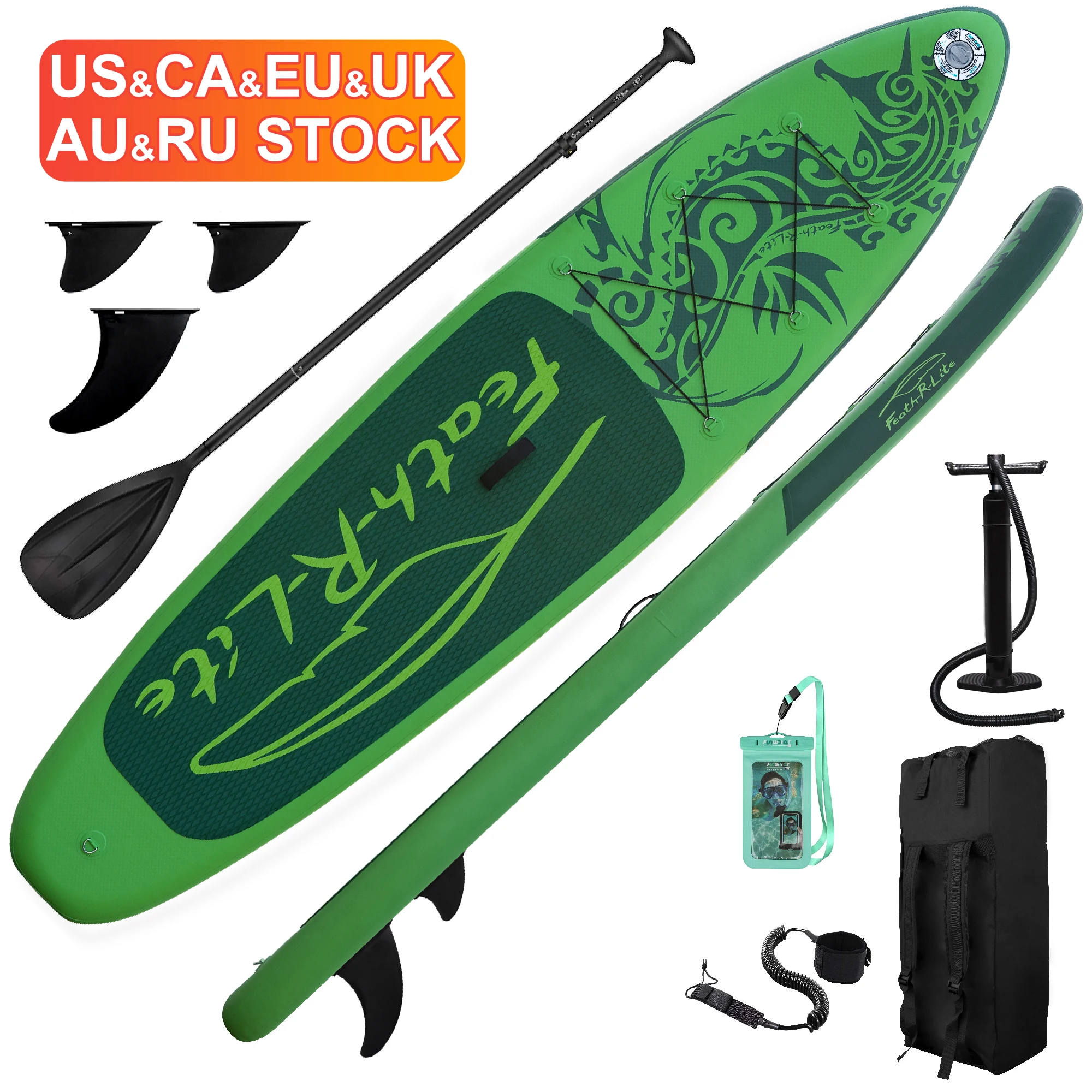 FUNWATER Dropshipping OEM Stand Up Inflatable Sup Fishing Blue Sup Boards Inflatable Surfboard Clear Paddleboard