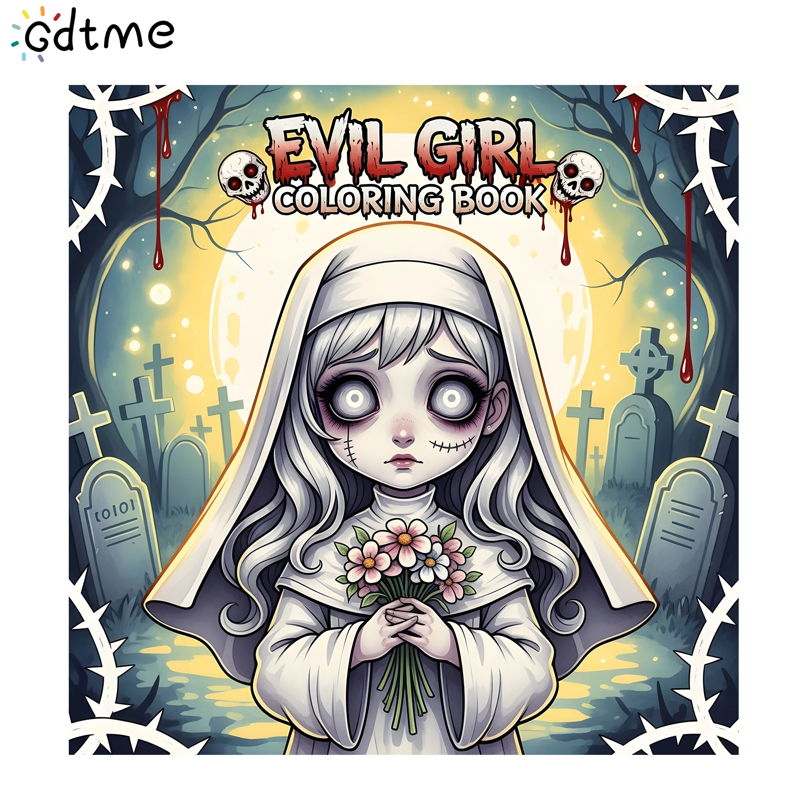 Libro para colorear EVIL GIRL, regalo de 24 páginas para fiesta de cumpleaños, alivia el estrés, mata el tiempo, pintura de Graffiti, dibujo, libros ilustrados para adultos