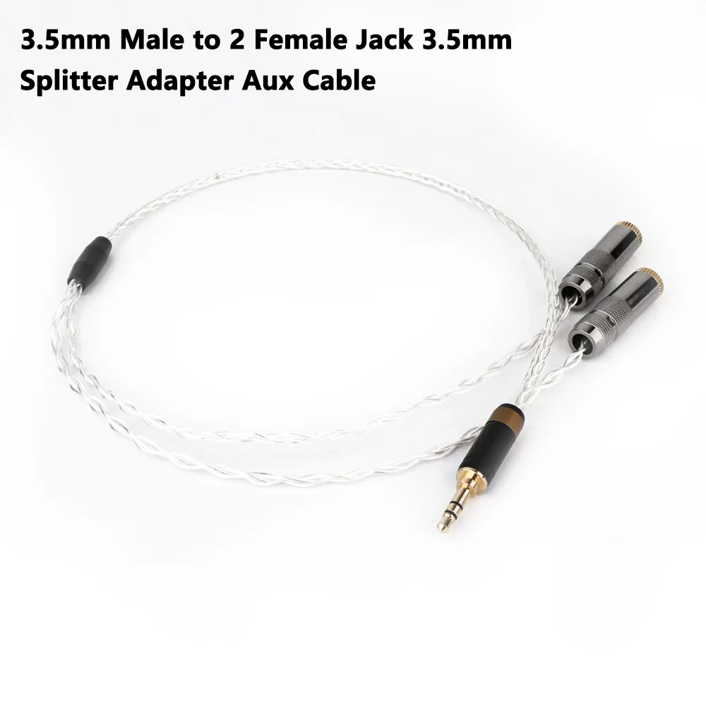 

Preffair 1Pcs Headphone Splitter Audio Cable 3.5mm Male to 2 Female Jack 3.5mm Splitter Adapter Aux Cable for MP3