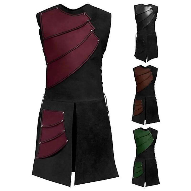 Vida Novo Svel redondo Ne Sided Tie Splice Medieval Retro Samurai Batalha loween Traje Feminino Étnico Palco Coágulo...