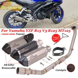 For Yamaha YZF R15 V3 R125 MT125 Mt 125 2020-2021 Escape Motorcycle Full System Exhaust Modify Front Link Pipe Muffler DB Killer