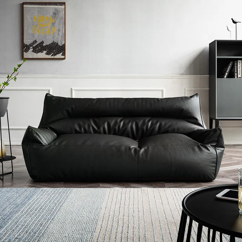 #Modern Leather Sofa Beanbag Tatami Double-Seater Exclusive for Small Spaces High-Density Living Room Bedroom