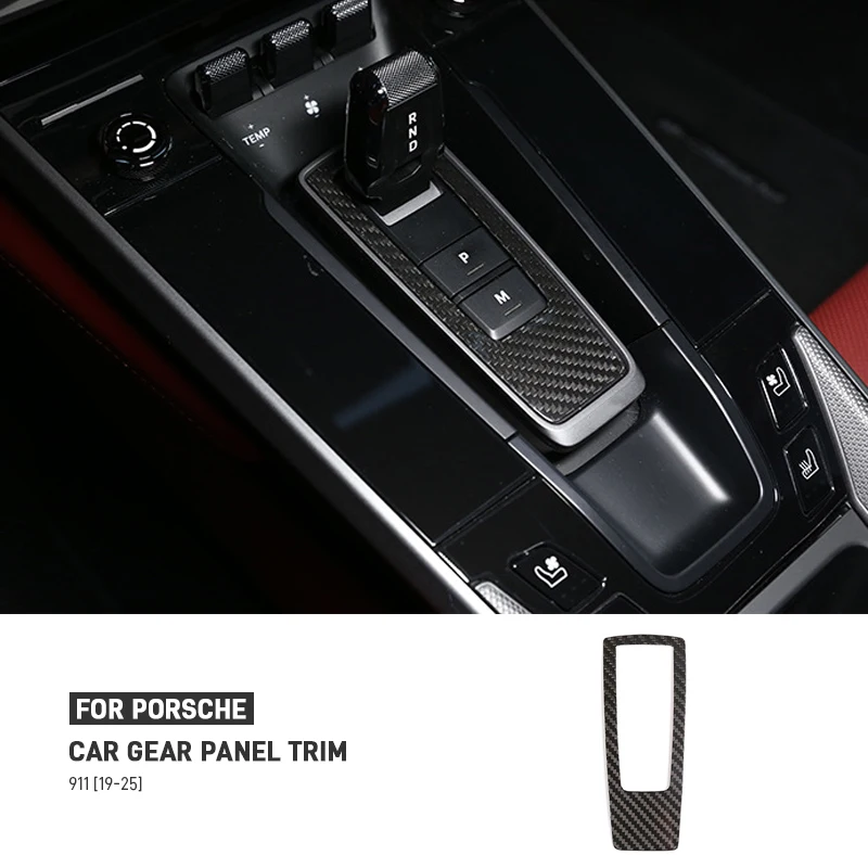 

Real Carbon Fiber Car Center Console Gear Shift Panel Frame Sticker Cover Trim For Porsche 911 2019-2025 Decoration Accessories