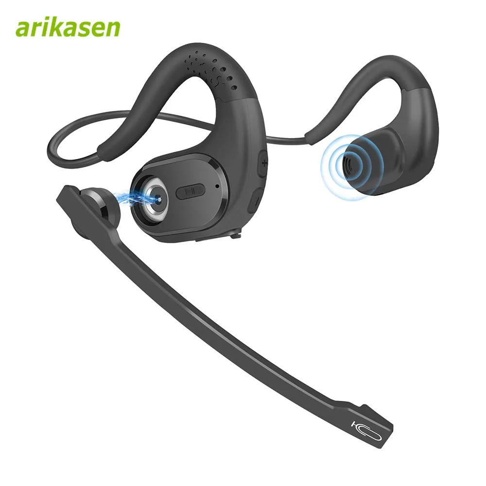 Draadloze Bluetooth-headsets met microfoon Afneembare mute-knop Open oor Trucker-hoofdtelefoon voor mobiele telefoons Zakelijk kantoor