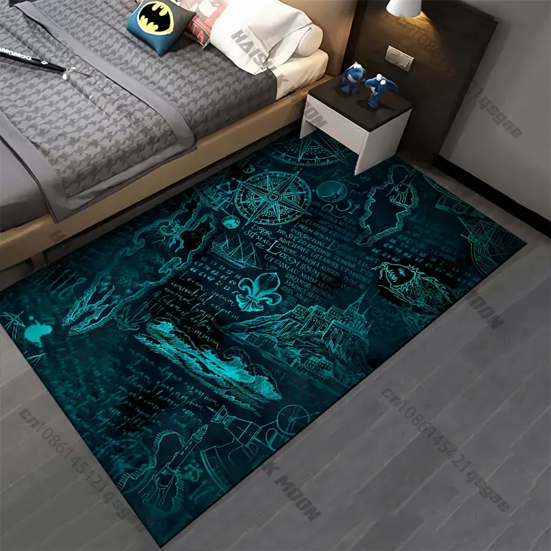 Exploration navigation maps mystery carpet Yoga living room room decor children's crawling mat doormat area rug games mat