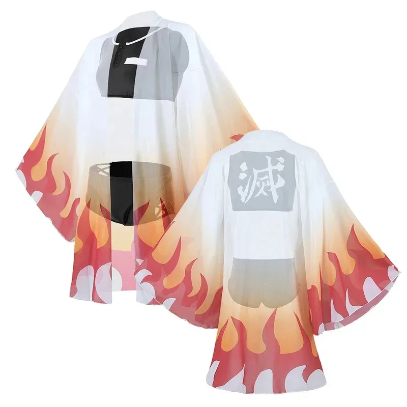

Rengoku Kyoujurou Swimsuit Anime Demon Slayer Cosplay Costume Kimetsu no Yaiba Kimono Sexy Bikini Beach Summer Swimsuit Suit