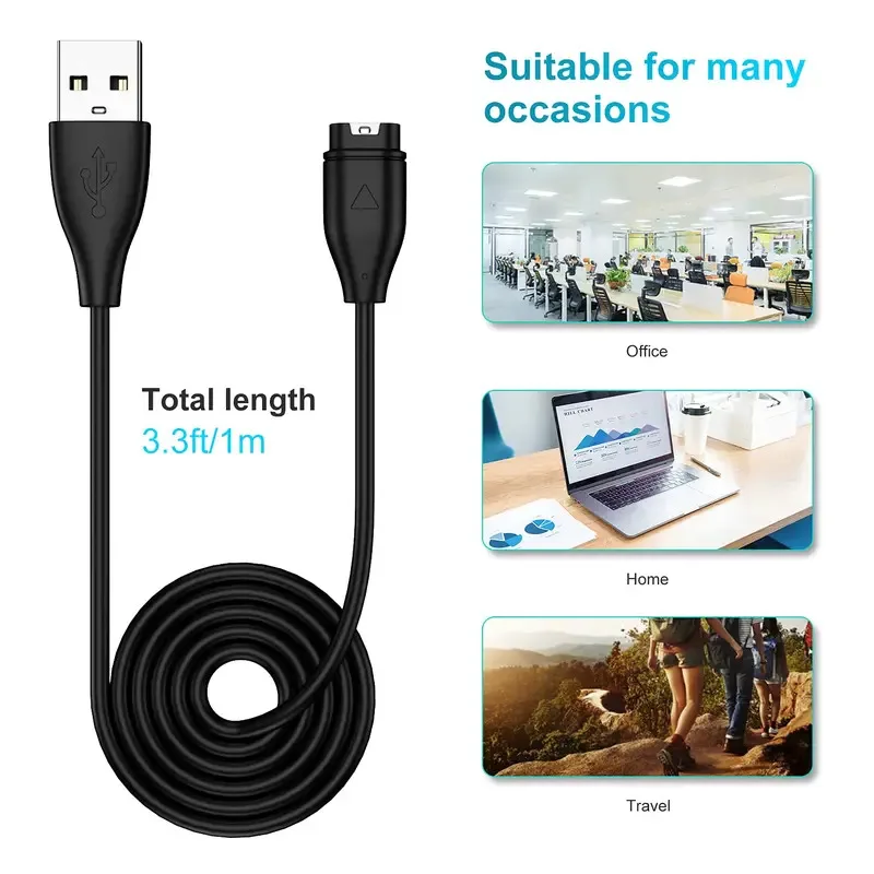 

USB Charging Cable for Garmin Fenix 7 5 5X Plus 6 6S 6X Pro Charger Instinct Vivoactive 3 Venu Sq forerunner 945 245 255 Charger