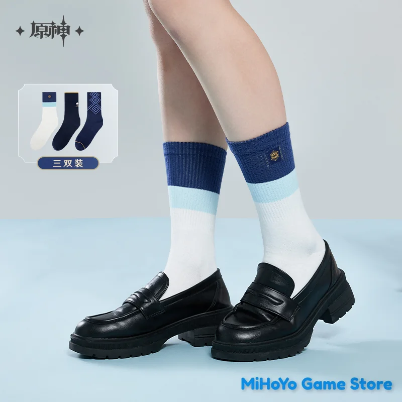 Kamisato Ayaka Socks MiHoYo Original Official Genshin Impact Daily Costumes Quadratic Theme Impression Series Accessories Gifts