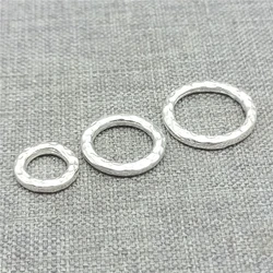 8pcs of 925 Sterling Silver Circle Jump Rings w/ Hammered Style for Necklace 8mm 11mm 13mm