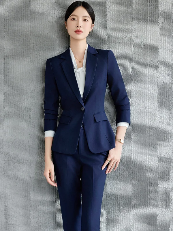 Slim Fit Professional Women's Suit Set Autumn New Style High-End Feel Commute Style Polyester Fiber Full Lined Long Sleeve
