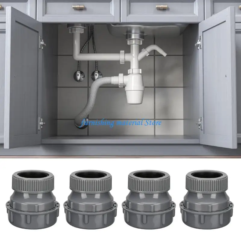 Y5GD Slip Joint Drain Adapter Fitting Set 1-1/4 In to 1-1/2 In, Pack of 4 Polypropylene Sink Trap Adapters for Replacement