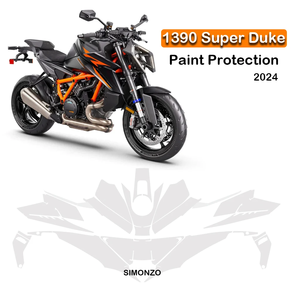 PPF Paint Protection For KTM 1390 Super Duke R 2024 Complete Paint Film Fairing TPU Protection Dashboard Screen Protector