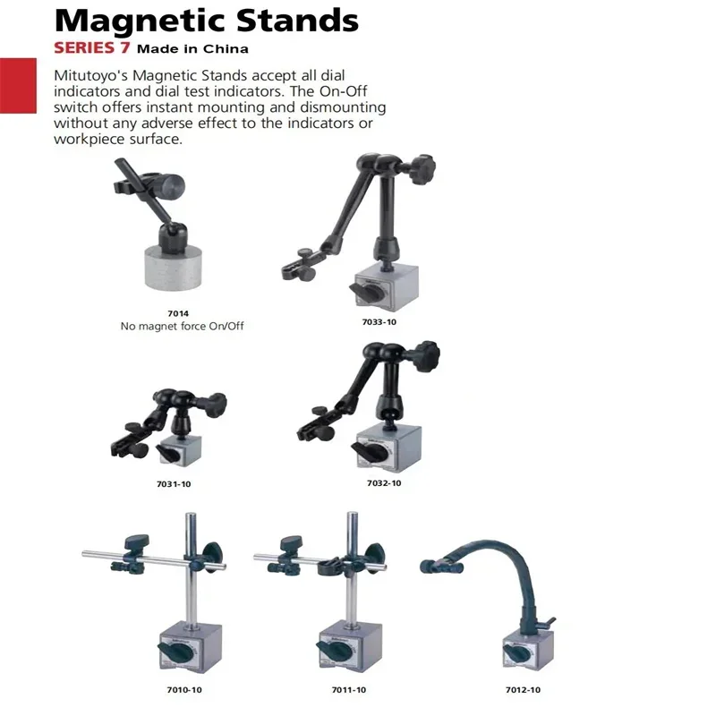 Stojaki magnetyczne zegarowe Mitutoyo 7031-10 7032-10 7033-10 Narzędzia z podstawą magnetyczną