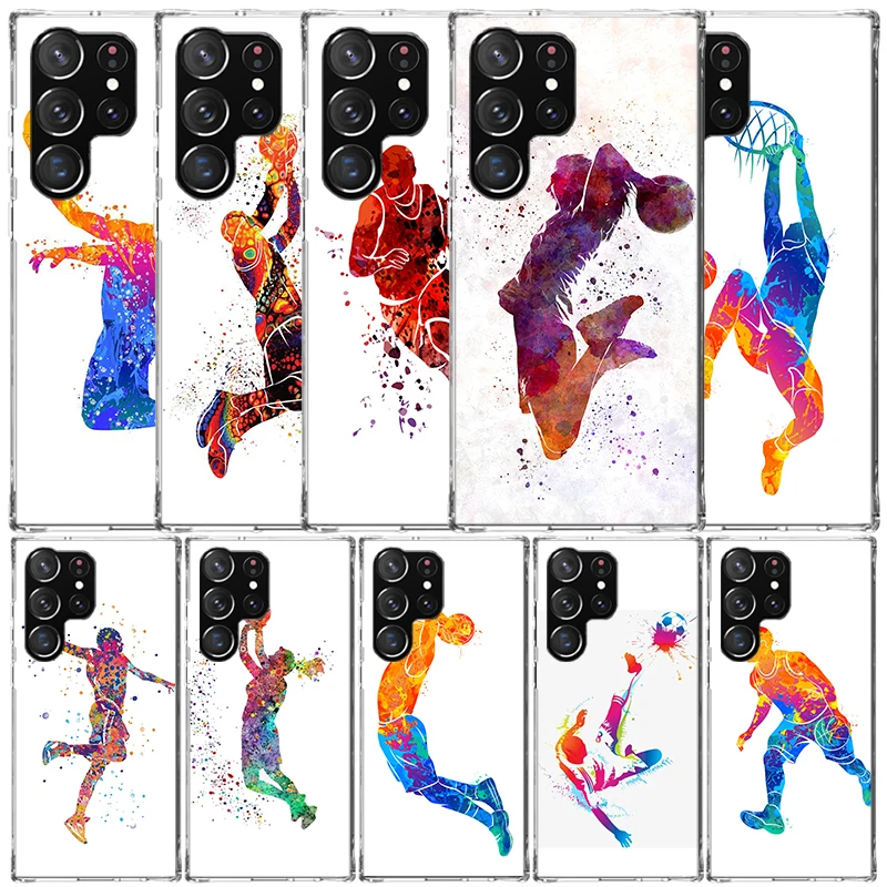 Basketball Basket Dunk Phone Case For Samsung Galaxy S22 S23 S24 Ultra S21 S20 FE S10 Plus S10E S9 S8 + S7 Edge Soft TPU Back Co