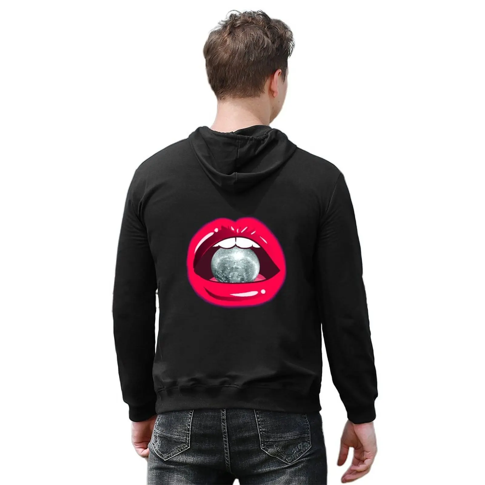 Disco Lips Hoodie men's sweat-shirt autumn clothes men's sweat-shirt set men's clothing hoodies for men high quality