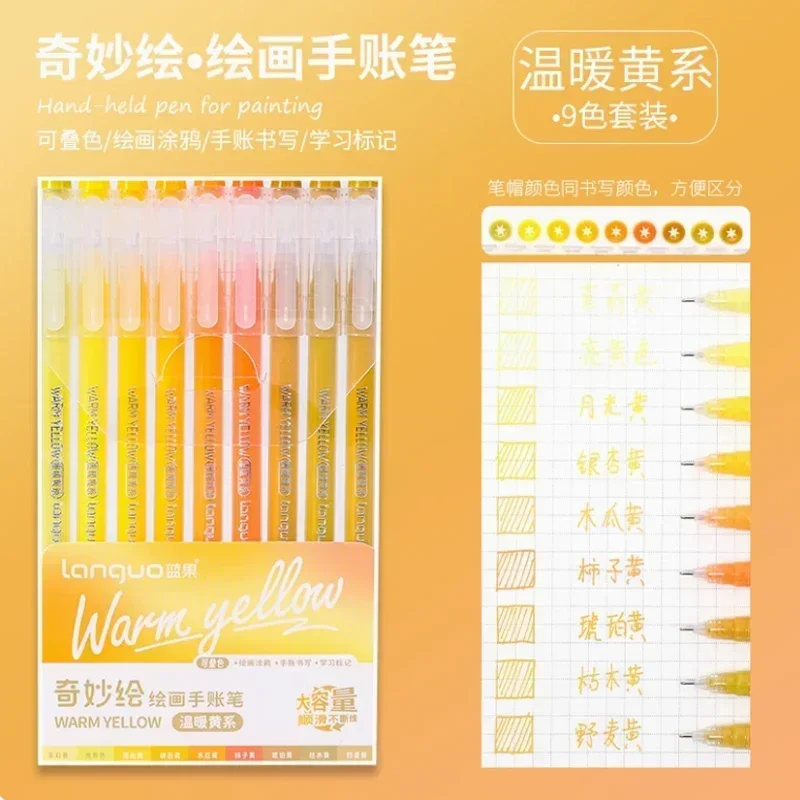 198/9 Colors Morandi Colorful Gel Pen Student Note Marker Notebook Painting Graffiti Color Pen Stationery Office School Supplies