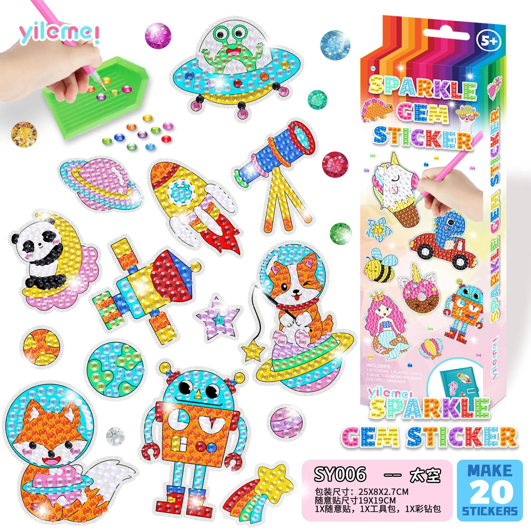 

Rainbow Unicorn Mermaid Dinosaur DIY Diamond Painting Stickers Cartoon Kids Birthday Gift Ornament Souvenirs Hot Selling