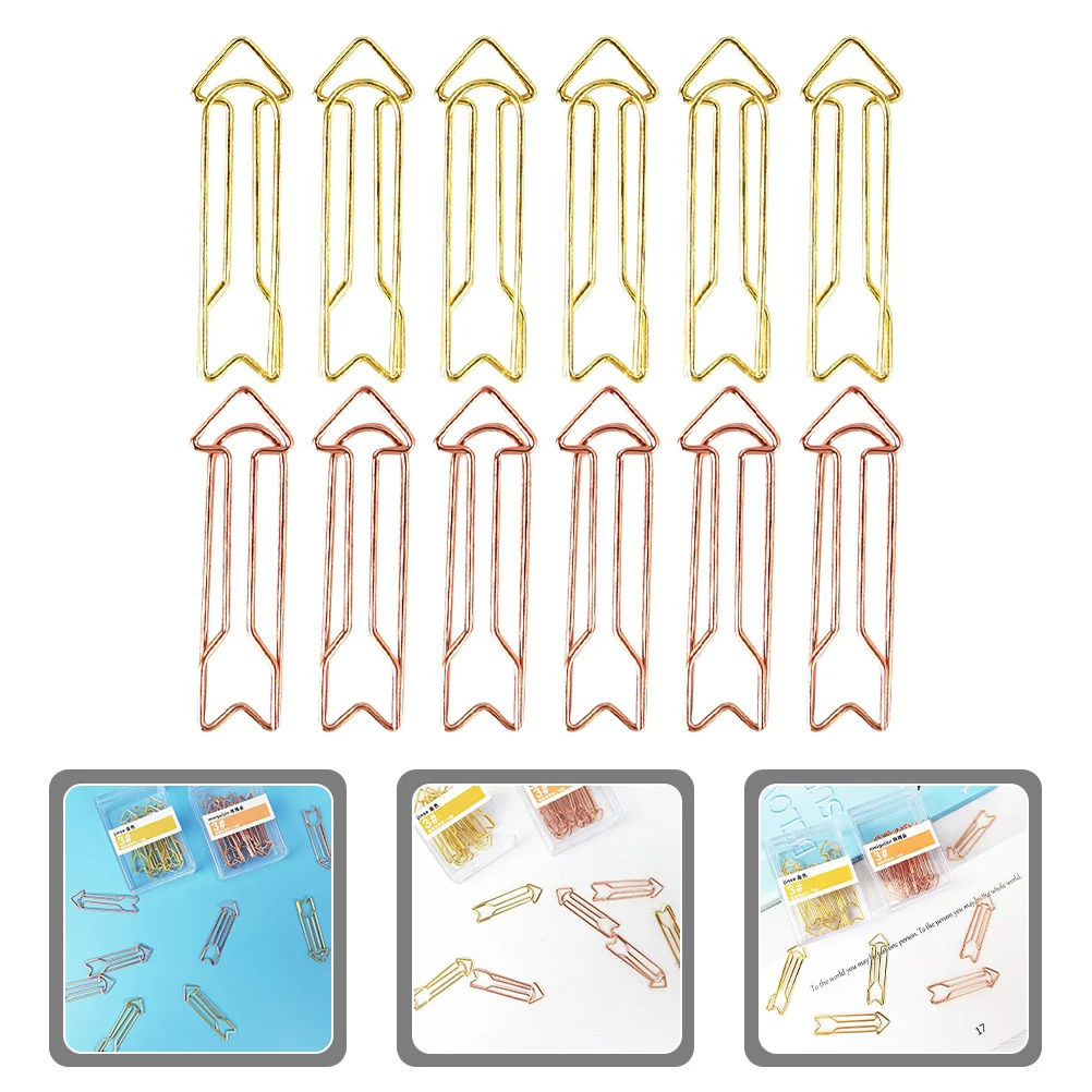 40Pcs Metal Paper Clips Creative Arrow Design for Office Study Organization Scrapbook Calendar Markers Fun Student Stationery
