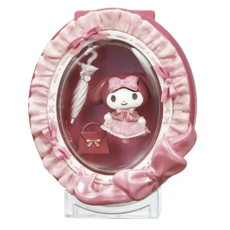 

Rement Sanrio Melty Compact Original Blind Box Kawaii My Melody Kuromi Miniature Diorama Figure Collection Charming Gift