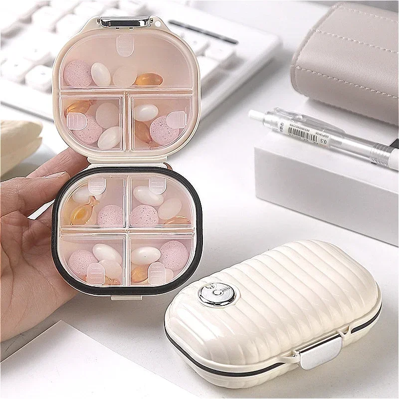 Portable 7 Day Pill Box Week Dispenser Sealed Moisture Resistant Pill Case for Elderly Travel