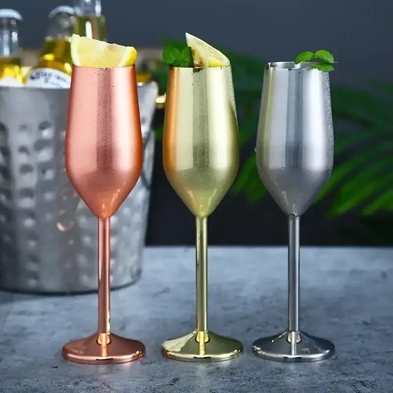 

Stainless Steel Cocktail Cup Creative Personalized Bar Wine Set Champagne Cups Restaurant Red Wine Mugs Household High mug