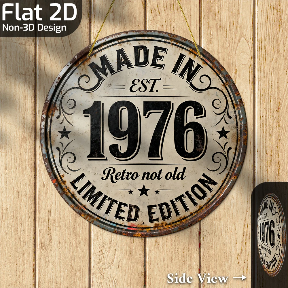 2D Flat, 1pc Vintage Wood  Wall Decor Sign - 8
