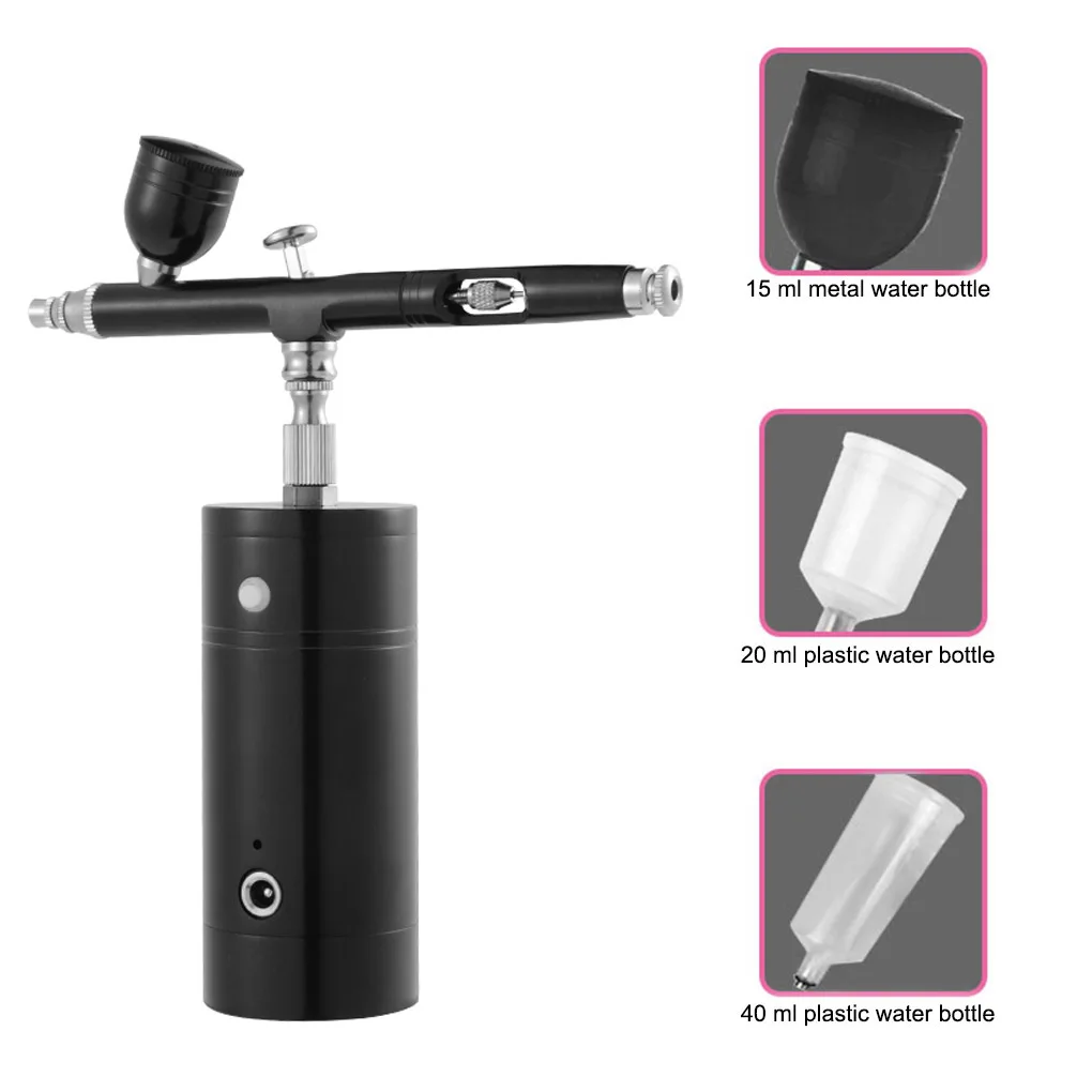 Model Cake Coloring Airbrush Portable Rechargeable Handheld Air Paint Sprayer Beginner Air Brush, Black