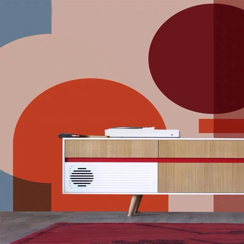 Custom Colourful Geometric Shape Modern Bauhaus 3D Wallpaper Mural Dessau Art color Living room TV background bedroom restaurant