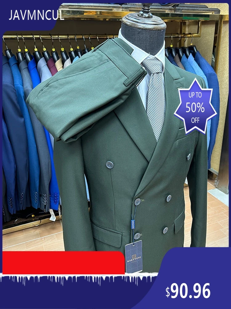 Men's 2-Piece Double Breasted Suit 2026, Slim Fit Business Casual Blazer & Pants, Premium Quality, Hot Sale Cross-Border