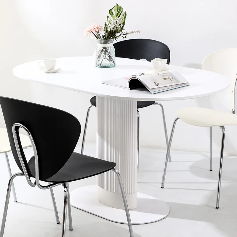 Nordic Roman dining table small apartment home negotiation modern living room meeting guests casual simple cream style Internet