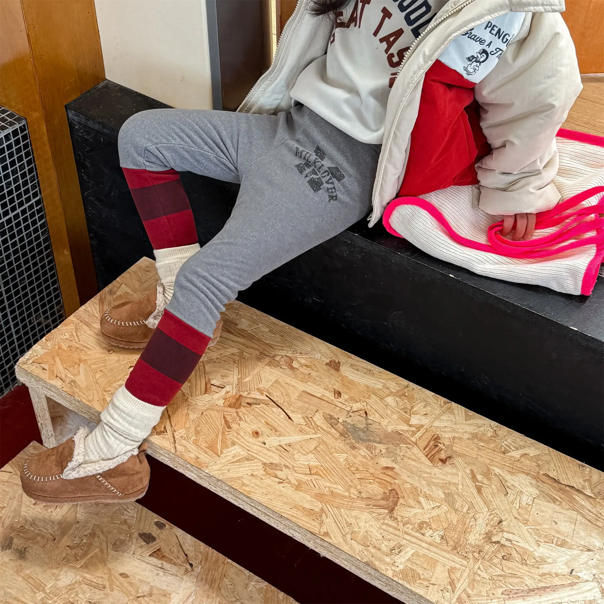 

Осень-зима 202, флисовые леггинсы для девочек, теплые детские леггинсы с буквенным принтом, детские толстые повседневные штаны для детей 1–6 лет