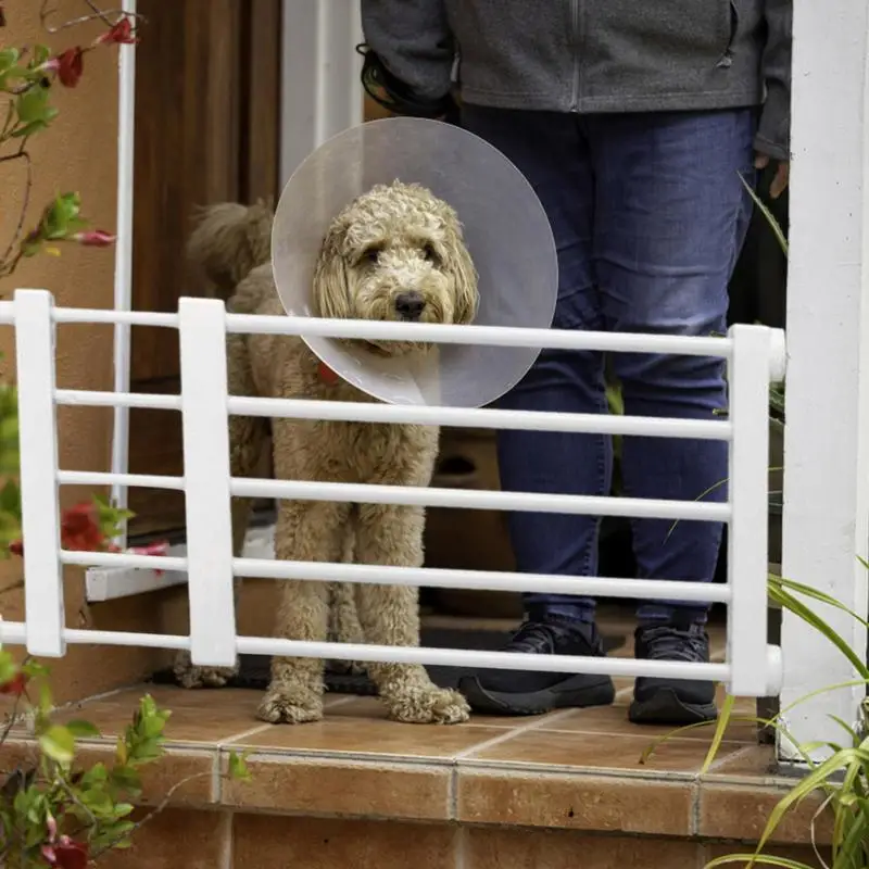 Short Dog Gate Low Safety Retractable Gate Easy Installation Pet Dog Gate For Doorways Stairs Hallways Indoor Outdoor