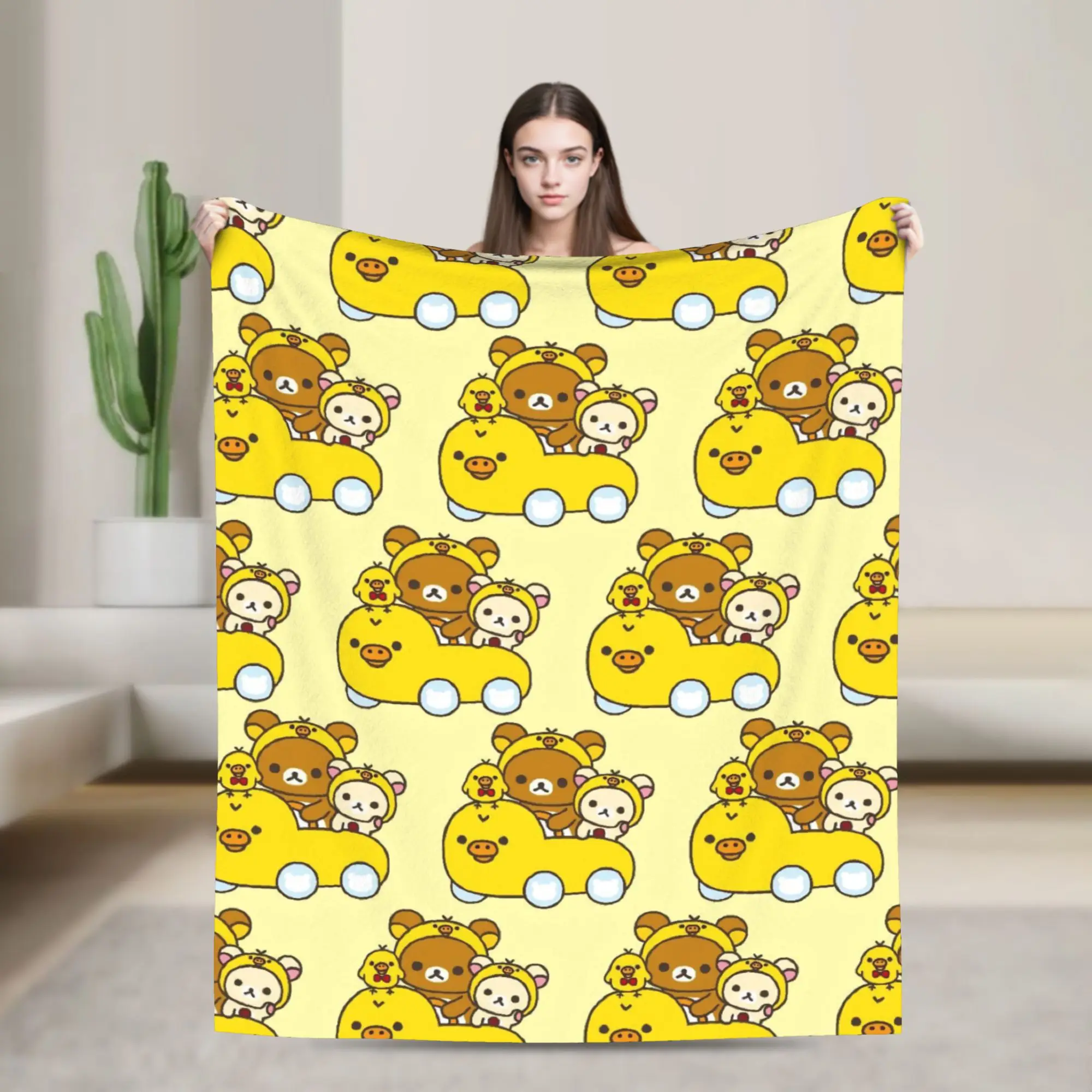 Super Soft R-Rilakkumas Cartoo Throw Blanket Premium Flannel Fleece Lightweight  Bed Blanket Cozy Plush Blankets All Season Use