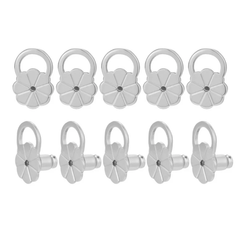 10pcs Elegant Earring Backs for Sensitive Skin Metal Secure Lock for Droopy Ears