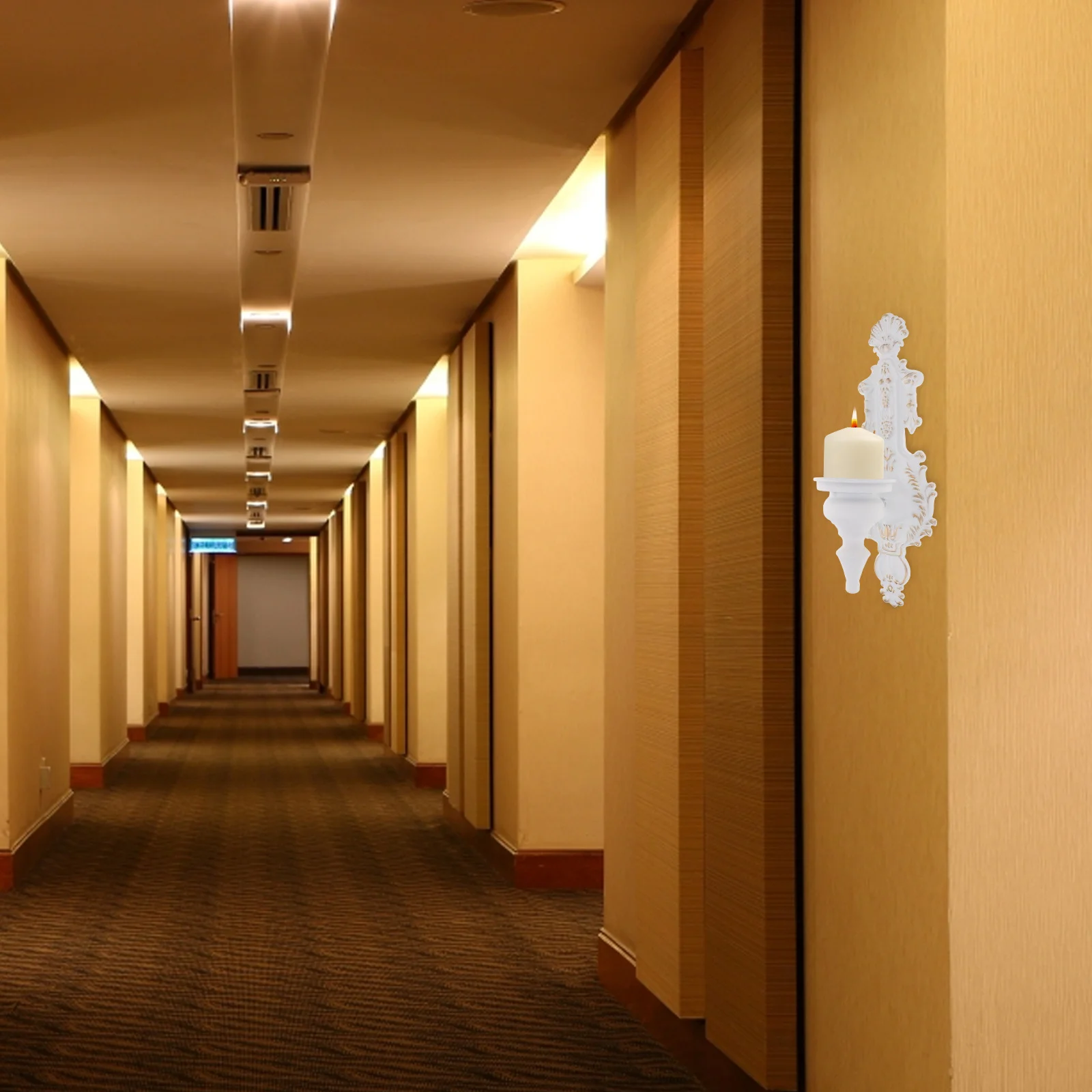 

1pc Vintage Wall Holder Metal Sconce For Living Room, Hanging Candlestick For Dinner Party Wedding, Retro Iron Pillar