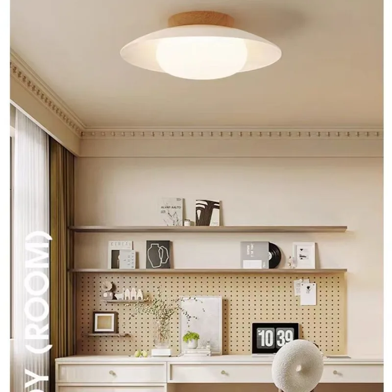 

Creamy Restaurant Wooden Dining Table Lamp Mid-Century Wabi-Sabi Style Guesthouse Dining Room Round Table Bar Pendant Light