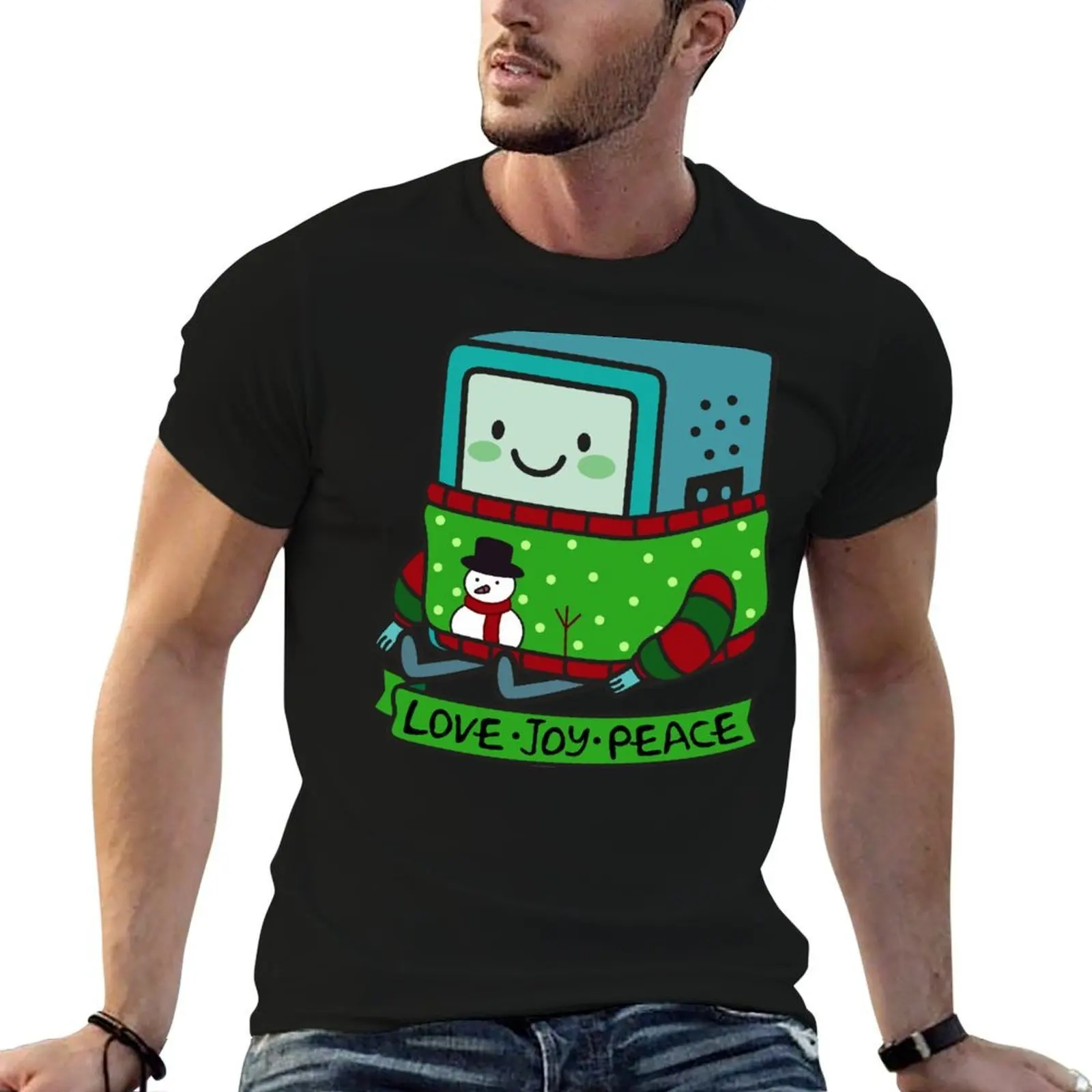 

BMO LOVE JOY PEACE T-Shirt t shirts cotton 100% t shirt personalised t shirts for man graphic vintage T-shirt