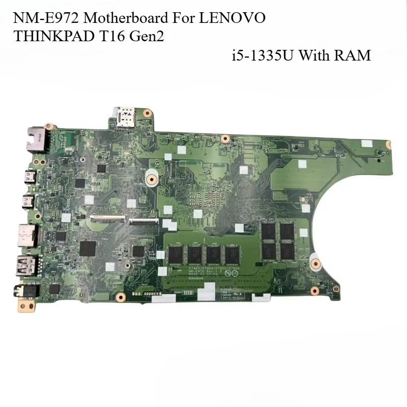 NM-E972  Motherboard  for LENOVO THINKPAD T16 Gen2 T14Gen4 Laptop Mainboard  5B21L33991 SRMLX I5-1335U
