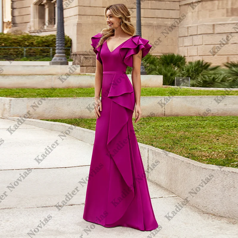 فساتين سهرة حورية البحر أنيقة عربية على شكل حرف V مخصصة بطول الأرض فستان الحفلات رداء سواريه