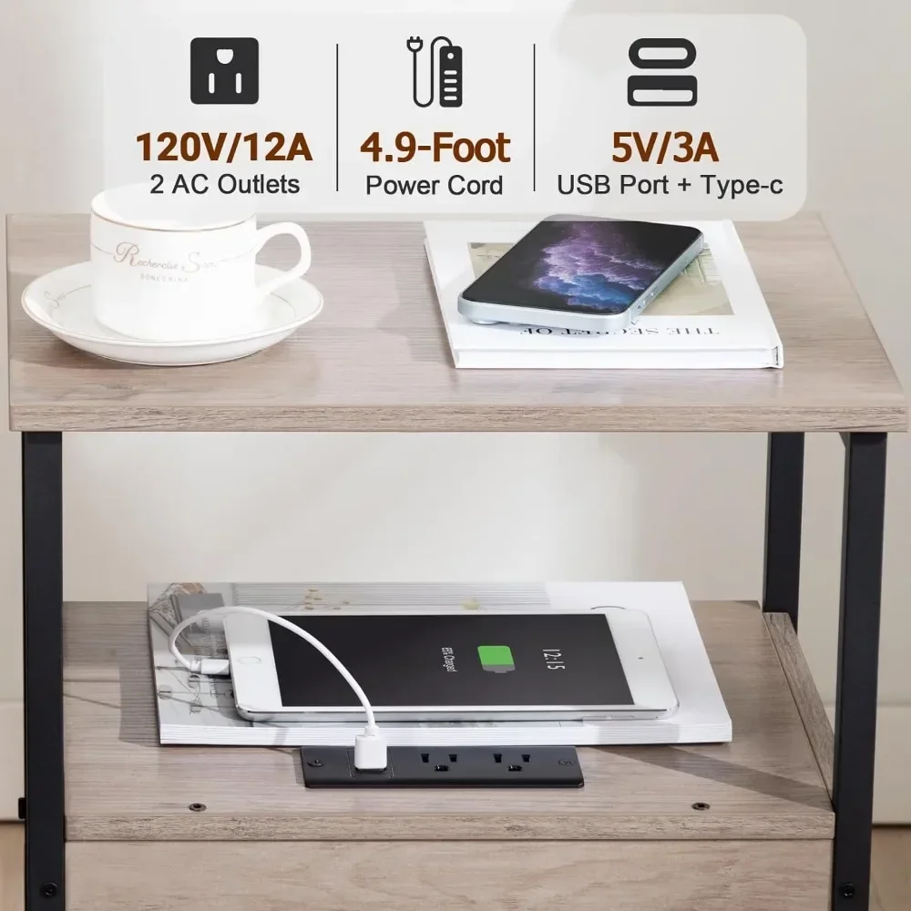 Nachttisch mit Ladestation