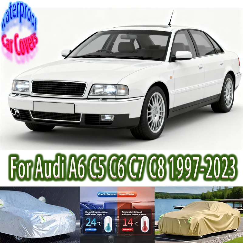 

For Audi A6 C5 C6 C7 C8 1997-2023 Outdoor Protection Full Car Covers Snow Cover Sunshade Waterproof Dustproof Car accessories